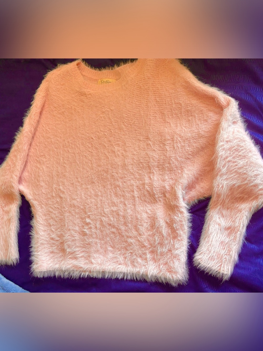Jessica Simpson Soft Pink Fuzzy Crewneck Sweater
